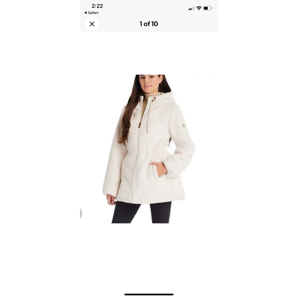 NWT Koolaburra by UGG  Ivory Sherpa Jacket Hooded Womens Size Small MSRP $250